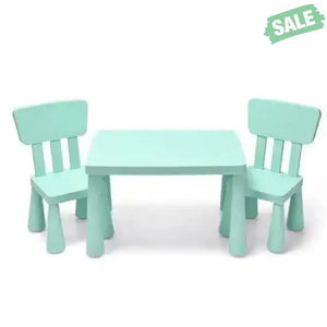 3 Pieces Toddler Multi Activity Play Dining Study Kids Table and Chair Set-Blue Blue Kids Table & Chair Sets