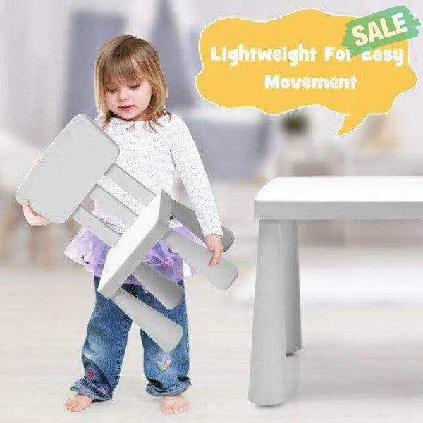 3 Pieces Toddler Multi Activity Play Dining Study Kids Table and Chair Set-Blue Blue Kids Table & Chair Sets