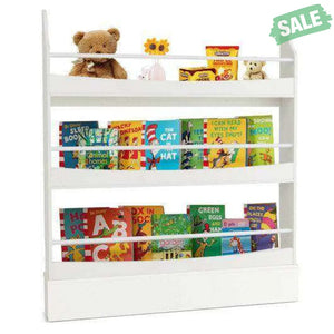 3-Tier Bookshelf with 2 Anti-Tipping Kits for Books and Magazines-Gray Kids Storage