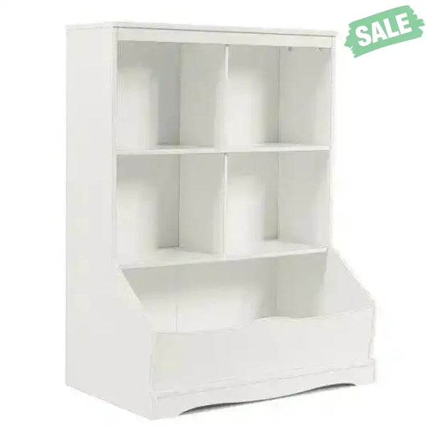 3-Tier Children’s Multi-Functional Bookcase Toy Storage Bin Floor Cabinet-Gray Gray Kids Storage