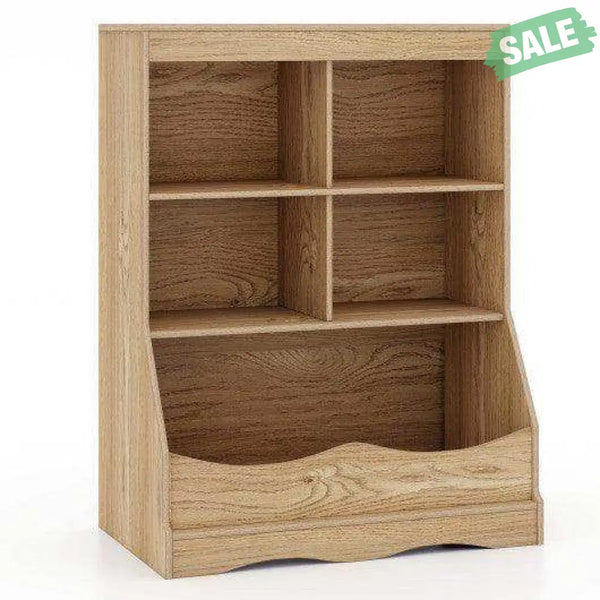 3-Tier Children’s Multi-Functional Bookcase Toy Storage Bin Floor Cabinet-Gray Gray Kids Storage