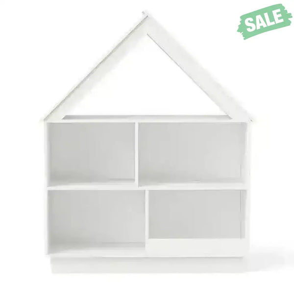 3-Tier House-Shaped Toy Storage Organizer with Open Shelves-White Kids Storage