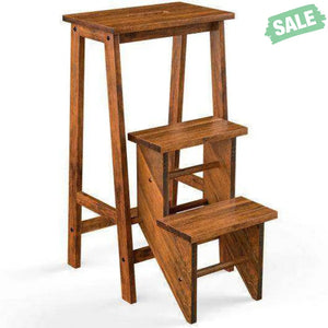 3 Tier Step Stool 3 in 1 Folding Ladder Bench-White White Toddler & Kids Furniture