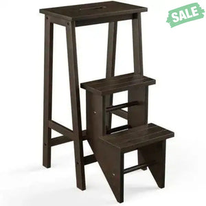 3 Tier Step Stool 3 in 1 Folding Ladder Bench-White White Toddler & Kids Furniture