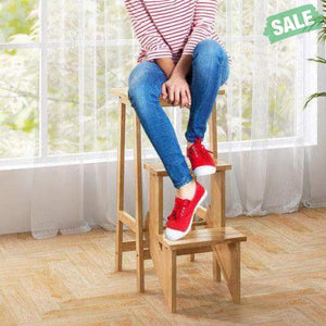 3 Tier Step Stool 3 in 1 Folding Ladder Bench-White White Toddler & Kids Furniture