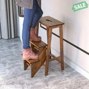 3 Tier Step Stool 3 in 1 Folding Ladder Bench-White White Toddler & Kids Furniture