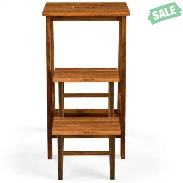 3 Tier Step Stool 3 in 1 Folding Ladder Bench-White White Toddler & Kids Furniture