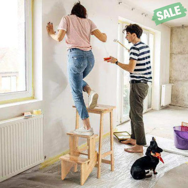 3 Tier Step Stool 3 in 1 Folding Ladder Bench-White White Toddler & Kids Furniture