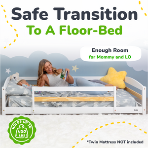 Twin Montessori-Inspired Floor Bed with Guardrails