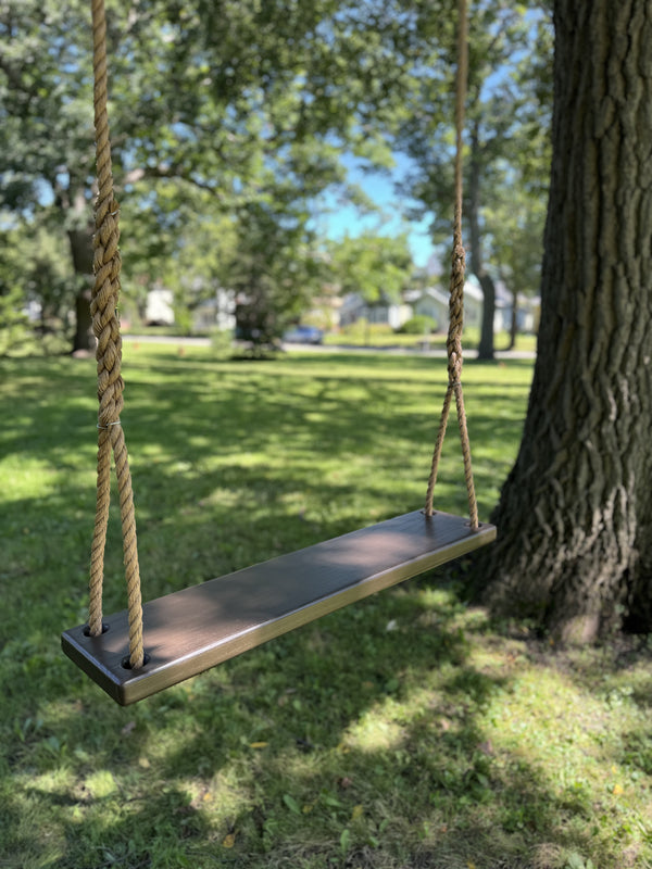 Dark Brown Stained Classic Bench Swing