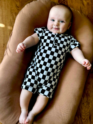 Checked Out - Henley Short Sleeve Romper