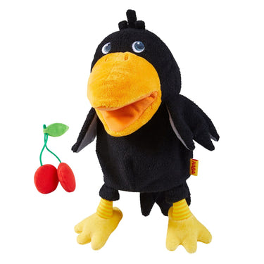 Theo the Raven Glove Puppet - a playful and engaging puppet for imaginative storytelling and theater fun.