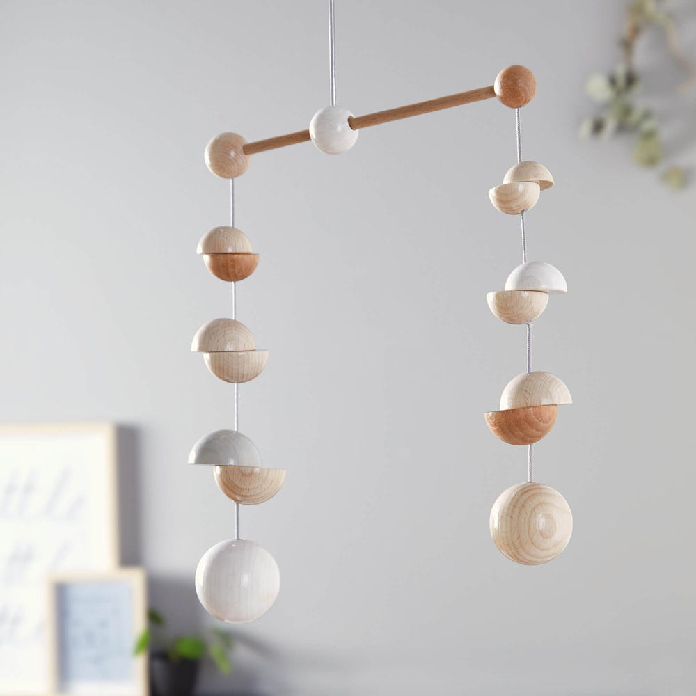 Wooden Mobile Dots for Baby Play Gym - Colorful, engaging design for sensory play and development.
