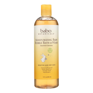 Babo Botanicals Moisturizing Oatmeal Baby Bubble Bath & Wash, 15 Oz