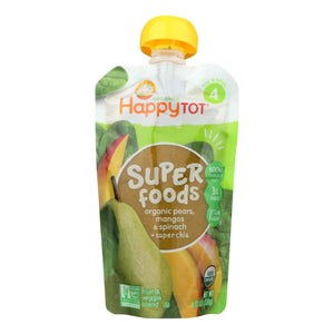 Organic Happy Baby Happytot Superfoods Spinach, Mango & Pear (Pack of 16 - 4.22 Oz)