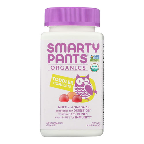Smartypants Kids Complete Multivitamin Gummies, 60 count, colorful gummy vitamins for children's health and nutrition.