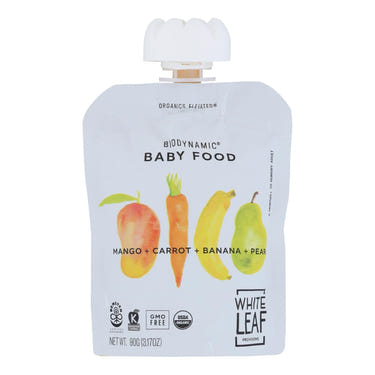White Leaf Provisions Organic Baby Food, Mango, 3.17 oz, Pack of 6 - Healthy baby food option.