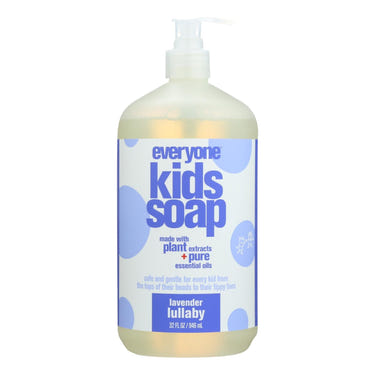 Eo Kids 3-in-1 Lavender Lullaby Foaming Wash, Shampoo & Bubble Bath for babies, 32 oz bottle.