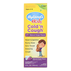 Hyland's Homeopathic Cold N Cough Relief Grape Liquid for Kids, 4 Oz.