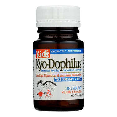 Kyolic Kids Kyo-dophilus children's probiotic support - 60 tablets for healthy digestion and immune support.