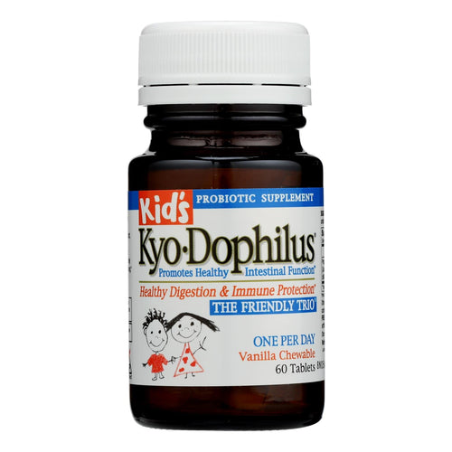 Kyolic Kids Kyo-dophilus children's probiotic support - 60 tablets for healthy digestion and immune support.