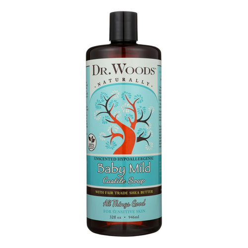Dr. Woods Baby Mild Castile Soap with Organic Shea Butter, 32 Fl Oz - Gentle shampoo and body wash for infants.