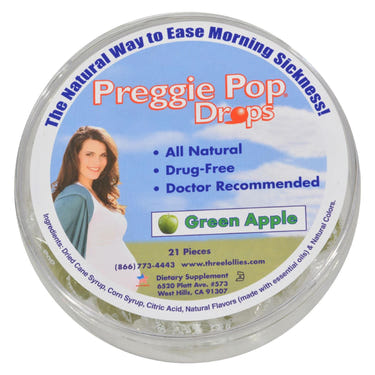 Cozy Farm Preggie Pop Drops Natural Green Apple 21 ct