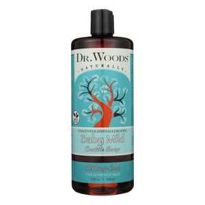 Dr. Woods Baby Mild Castile Soap - Gentle, pure shampoo & body wash for sensitive skin, 32 oz.