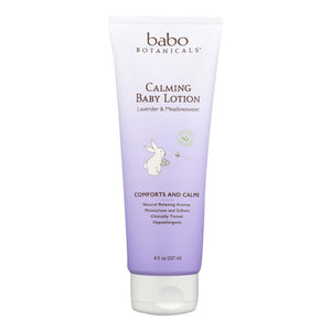Babo Botanicals Calming Baby Lotion with Organic Lavender, 8 Fl Oz - Gentle skincare for babies.