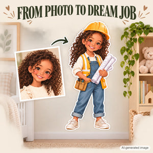 Personalized Architect Wall Decal from Photo, Dream Job Sticker, image 3