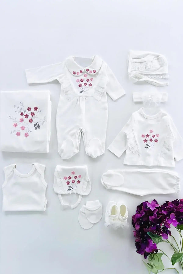 Heidi Newborn Baby Girl Homecoming Outfit Set (11 pcs)