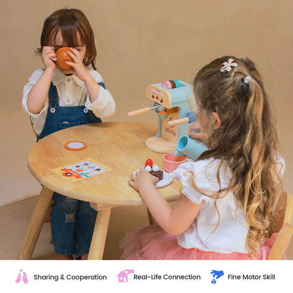 Tiny Land Wooden Play Coffee Maker Set Kids Toy Café