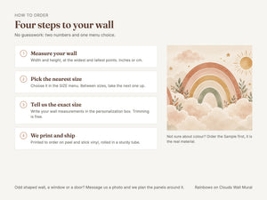 Watercolor Rainbows on Clouds Wall Mural, image 5