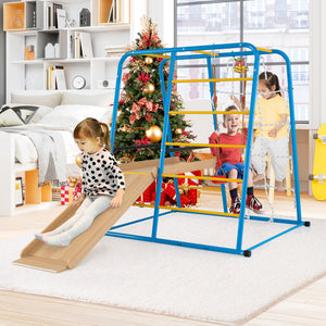 6-in-1 Indoor Jungle Gym with Slide for Boys and Girls 3+ Years Old