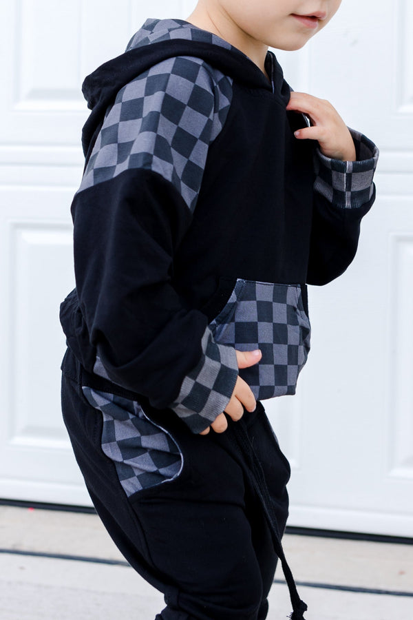 Charcoal Checkers - Hoodie