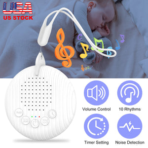 Portable White Noise Sound Machine For Baby Adult With 10 Soothing Sounds Volume Control Timer Settings Noise Detection Compact Size for Sleep Aid Off