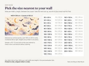 Watercolor Bats and Moons Halloween Wall Mural, image 5