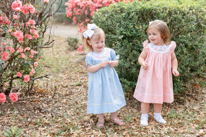 Light Blue Easter Smocked Bishop Dress