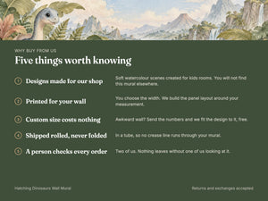 Watercolor Hatching Dinosaurs Wall Mural, image 10