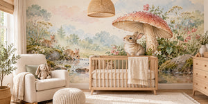 Watercolor After the Rain Bunny Wall Mural, image 1