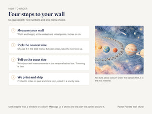 Watercolor Pastel Planets Wall Mural, image 6