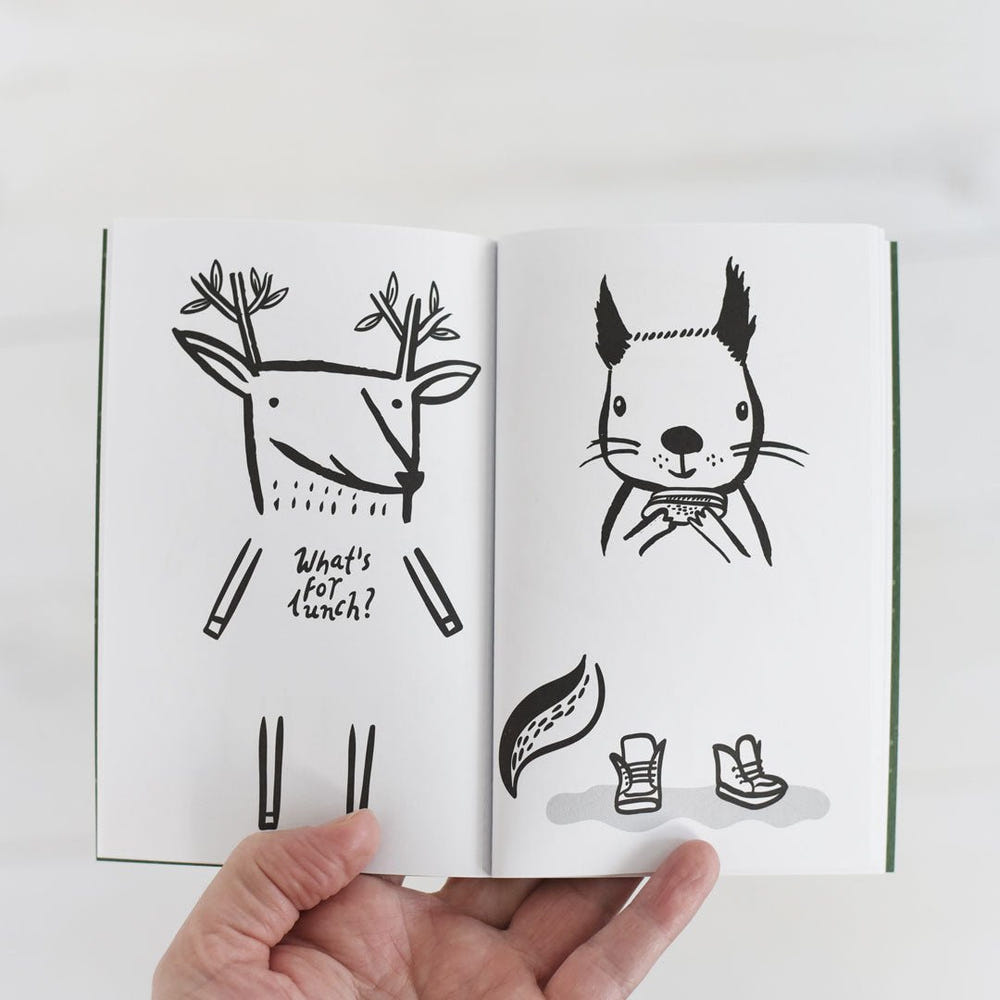 "32 Ways to Dress Woodland Animals activity book for kids, featuring fun dress-up designs and engaging illustrations."