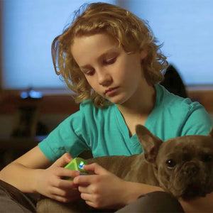 Adaptive electric nail clipper for kids with disabilities, Child Pro Pod Base, angle view. Safe and easy for ages 5-13.