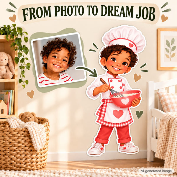 Personalized Baker Wall Decal from Photo, Dream Job Sticker, image 4