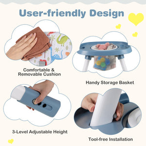 16-in-1 Baby High Chair with Activity Center and Booster Seat for Babies and Toddlers-Celadon