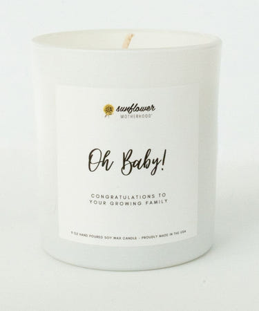 Oh Baby! Pregnancy Candle in a soothing jar, perfect for relaxation during pregnancy.