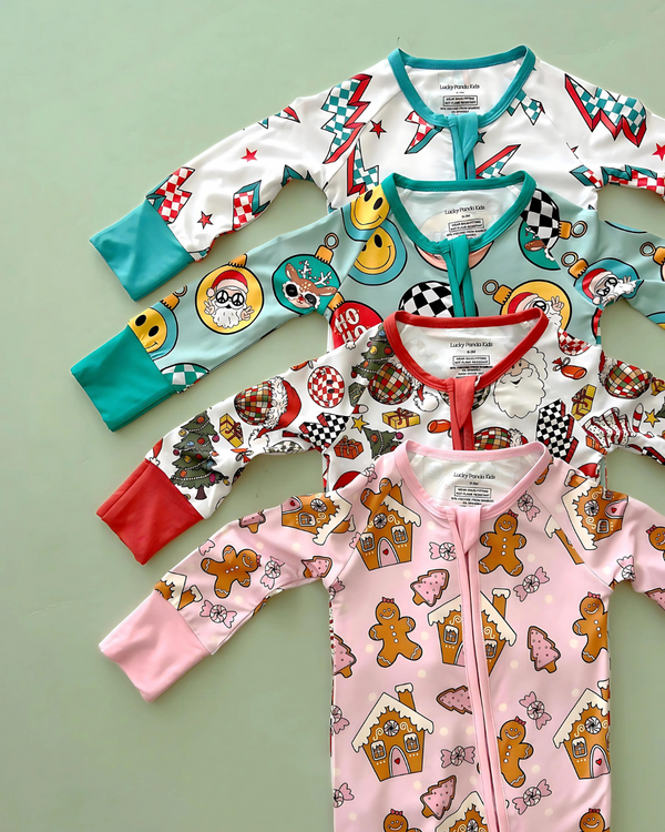 Bamboo Zip Romper | Christmas Ornaments