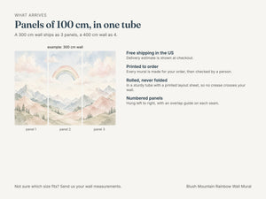 Watercolor Blush Mountain Rainbow Wall Mural, image 7