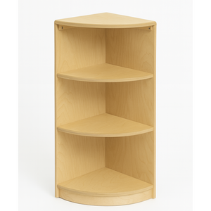 Montessori Classroom Corner Shelf - 32" tall, perfect storage solution for baby toys and books, shown at angle 5.