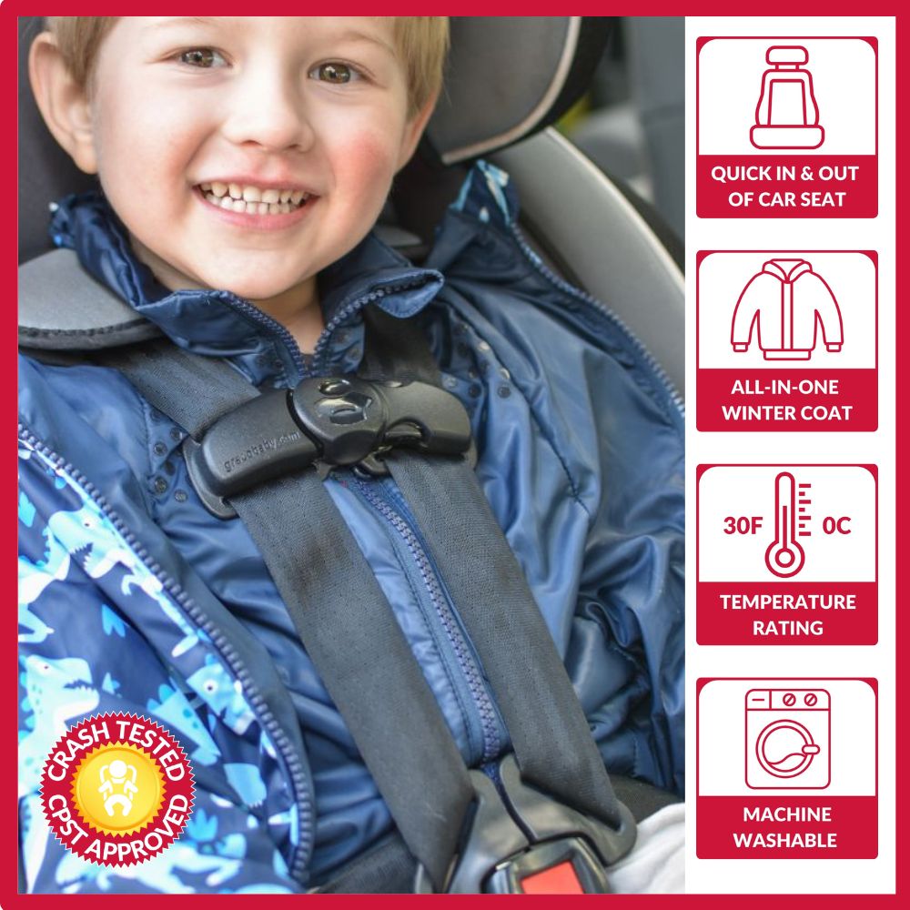 Car Seat Coat | The Road Coat Transition - Navy Raptor Print